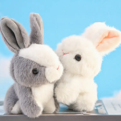 1pcs Simulated Rabbit Plush Cute Bunny Doll, Key Chain Stuffed Animals Backpack Pendant Gift Girl 4 Inch 4 Colors, Stuffed Toy For Children