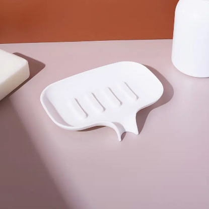 1pc Soap Holder Self Draining White Simple Soap Dish Bathroom Accessories Home