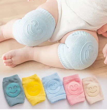 1Pair Baby Happy FacePattern Knee Pads Anti-fall Toddler Knee Protectors