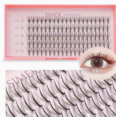 Individual False Eyelashes, 100~240 Clusters Natural Eyelashes, DIY Eyelash Extension Kit C Curl Thickness Eyelash Makeu