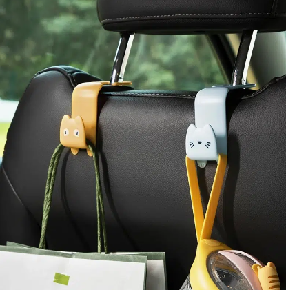2pcs Cartoon Anime Animals Car Seat Hook Headrest Hooks For Purses And Bags Universal Handbag Coats Umbrellas