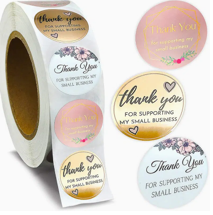 500pcs Thank You Happy Birthday Stickers, Heart Sticker Labels, Office Stationery Decorative Labels Sealing Stickers