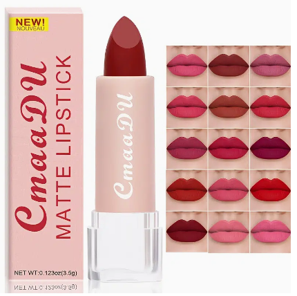 15 Colors Matte Moisturizing Waterproof Lipstick,long Lasting,Sexy Lipstick
