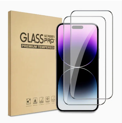 2 Pack Tempered Glass Screen Protector For IPhone 14 Pro Max/14 Pro/14 Plus/14/13 Pro Max/13 Pro/13/12 Pro Max/12 Pro/12 Full Cover 9H Glass Film Anti Fingerprint Anti Scratch Case Friendly