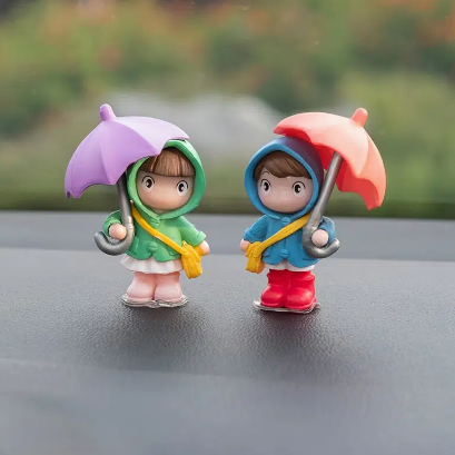 2pcs Umbrella Couple Styling Ornament Car Decorations