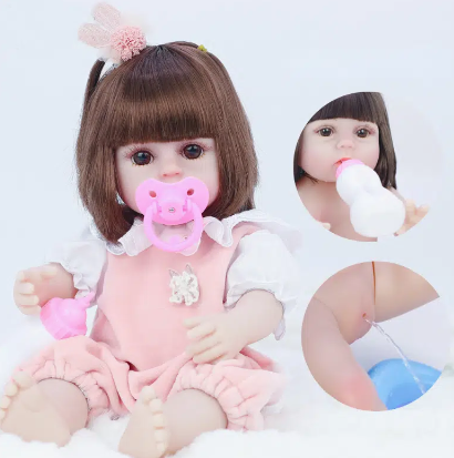 Rebirth Doll Imitation Baby Enamel Soft Rubber Doll, Child Toy Doll Gift 38cm/14.9in