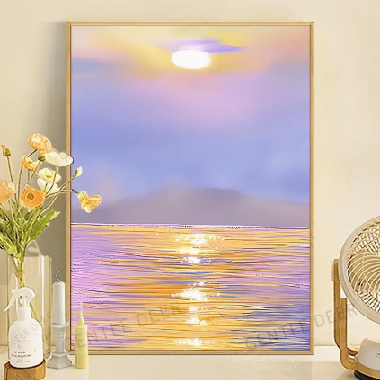 1pc Ocean Sky Sunset Canvas Wall Art Painting Decorative Wall Art Print Bedroom Decor No Frame