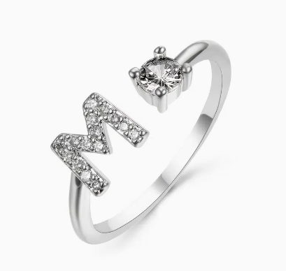 Hot Fashion Silver A-Z Alphabet Rings Initial Rings Wedding Love Rings Bridesmaid Gifts Couple Rings