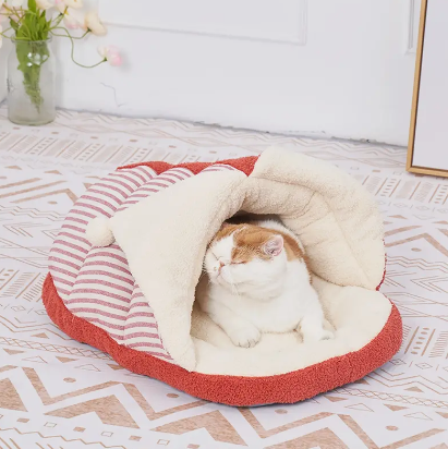 Cartoon Circus Cat Nest, Plush Slipper Cat Nest, Cat Bed Warm Cat Nest, Pet Nests