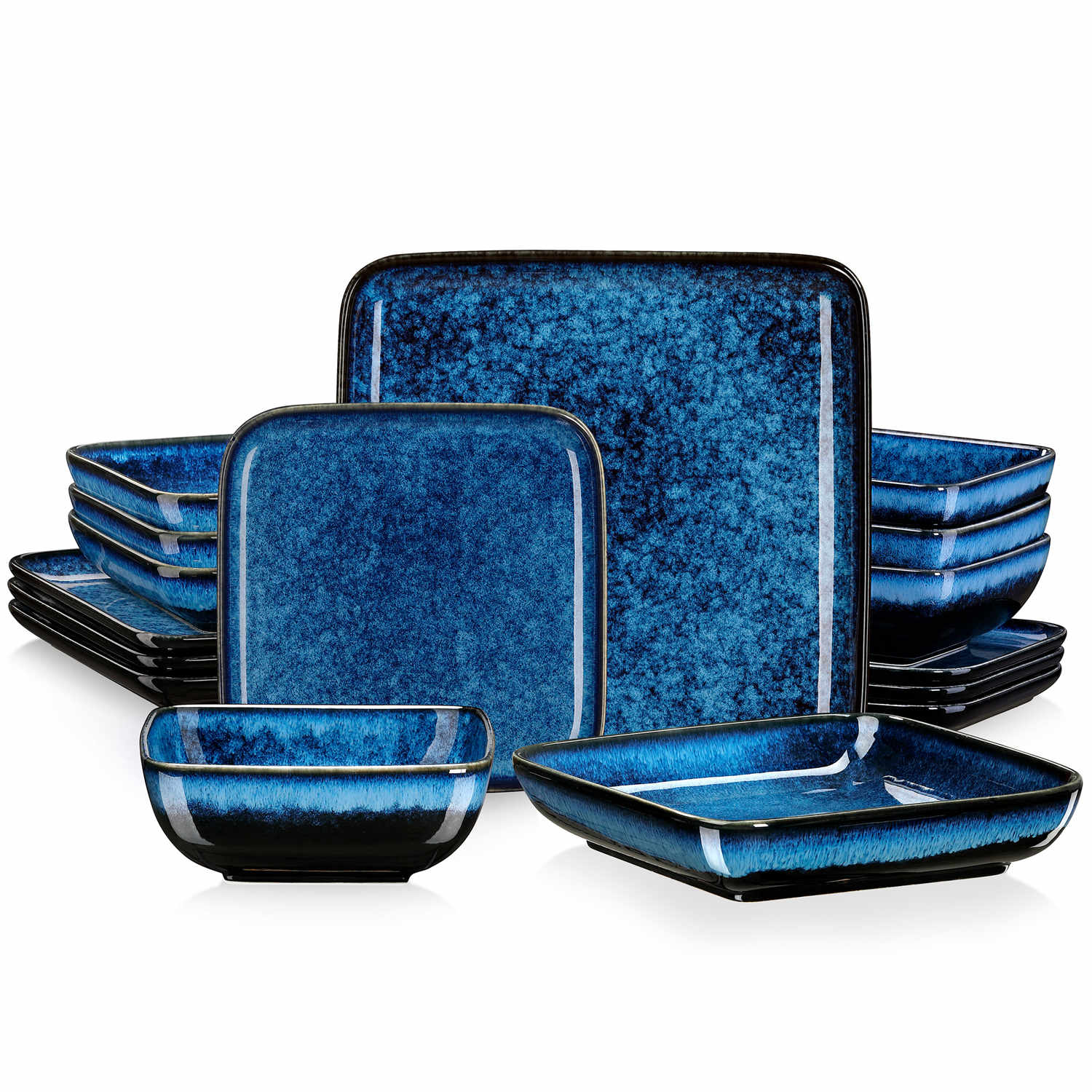 Stern 16 Piece Stoneware Dinnerware Set - Blue