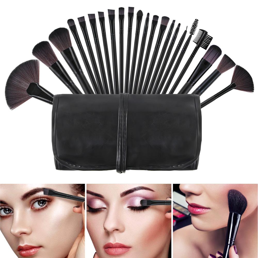 22 Piece Makeup Brush Set, Professional Black Foundation Eyeshadow Brush with Storage Bag for Girls