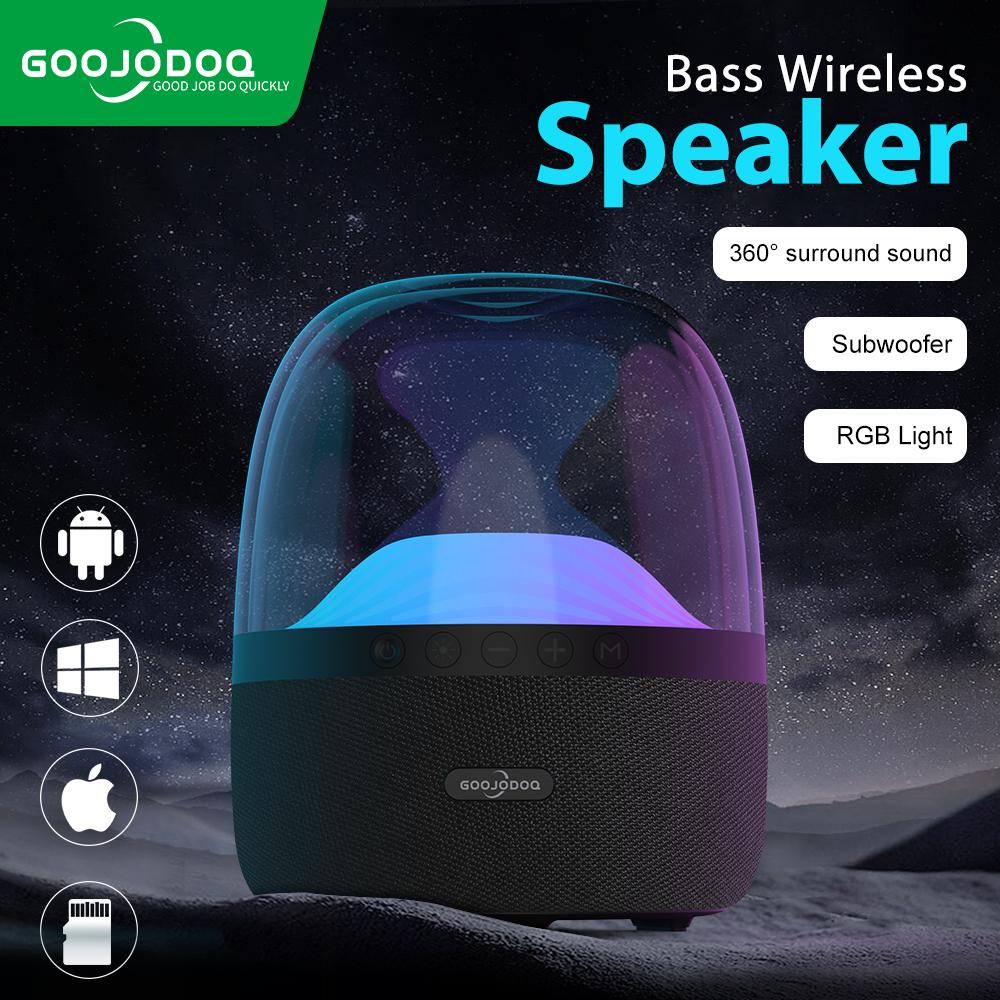 Goojodoq & haman co-branded Bluetooth speaker mini wireless portable TWS LED HiFi outdoor speaker supports USB 3.5mm AUX TF card audio 3D surround player music