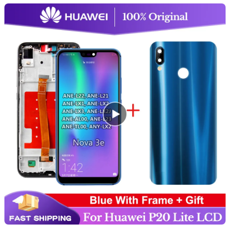 Original For HUAWEI p20 lite Lcd Display Touch Screen Digitizer Assembly For HUAWEI DISPLAY P20lite/nova 3e With Battery cover