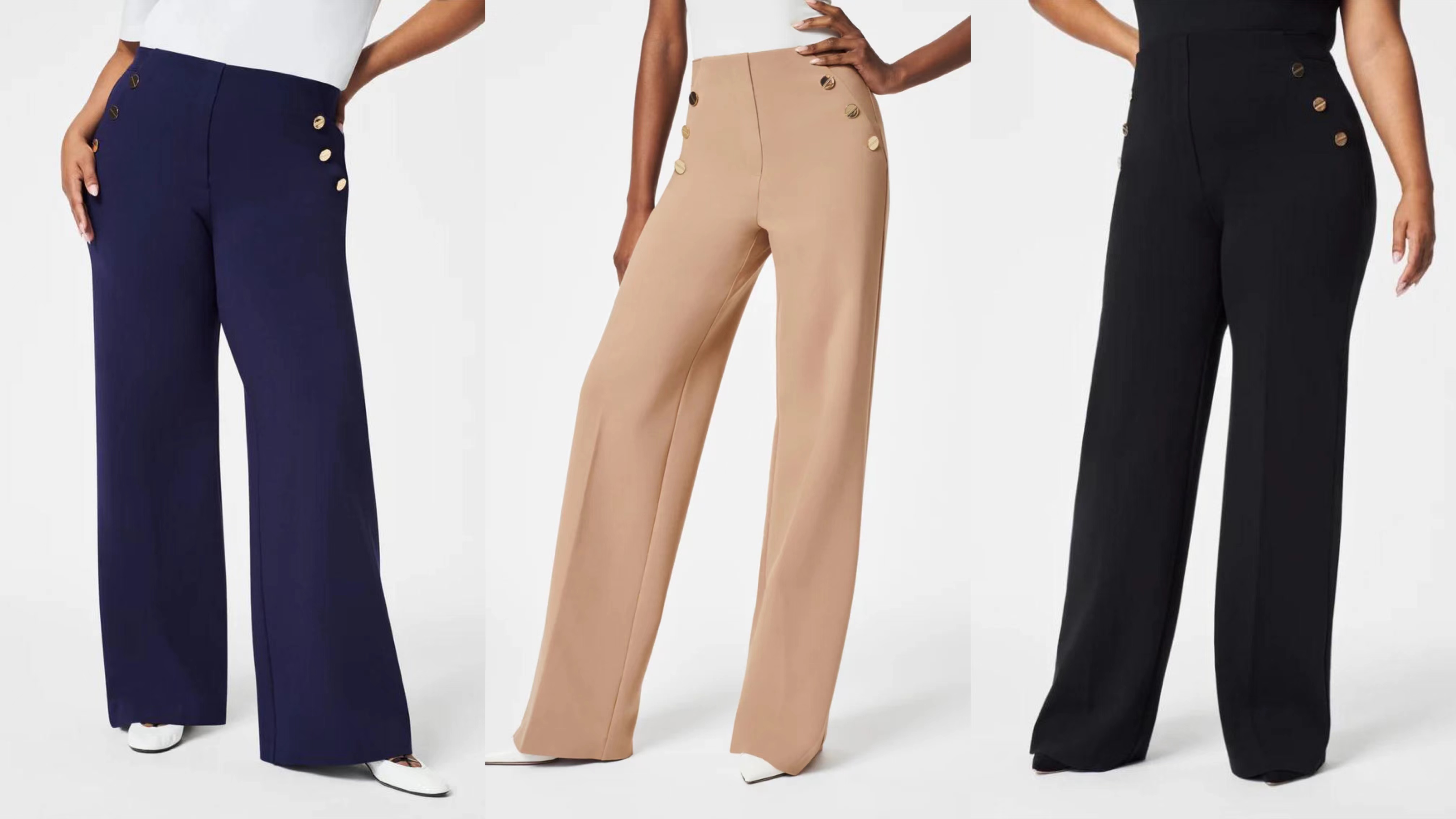 Tummy Control Button Wide Leg Pant(BUY 2 FREE SHIPPING)