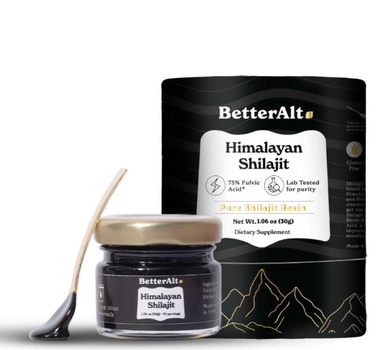 BetterAlt Himalayan Shilajit Resin | Lab-tested for Purity | Ayurvedic Energy Supplement | 30g, 75 Servings