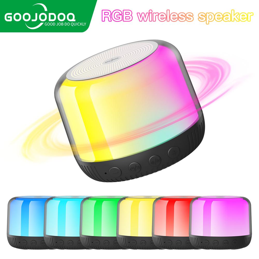 【GOOJODOQ】 Mini Bluetooth Speaker Portable Wireless TWS HiFi USB Outdoor Music Speaker Surround Bass TF Card Playback Speaker with LED Light Audio Smartphone