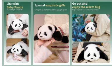 Chongker - Weighted Stuffed Panda MENGLAN - 17.7'', Ultra-Simulated Touch, Pure Handmade 4LBs,Stuffed Panda Gifts 1pc,The Best Gift For Panda Lover FubaoPlush